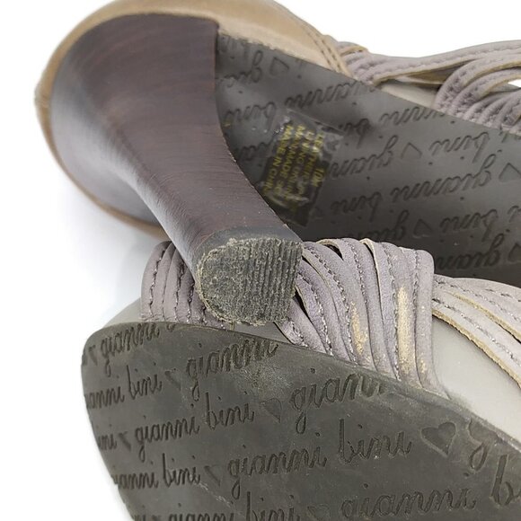 Gianni Bini Tan Taupe Open Toe Heels - 10M - Picture 10 of 15